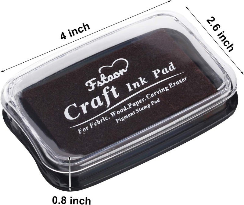 Fstaor Large Brown Ink Pad for Rubber Stamps, 4 × 2.6 inch Non-Toxic Washable Safe Stamp Pads for Kids, Ink Pads Permanent for Paper Wood Fabric - Image 2