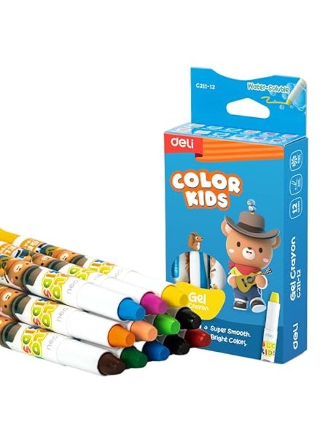 Deli C211-12- Gel Crayon 12pc Pack - Image 1