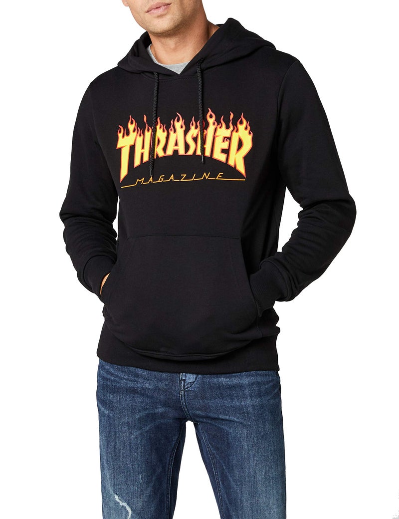 Thrasher Flame Logo Hoodie Black Small