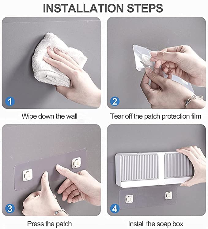 Modinity Double Bar Soap Dish with Drainage Box, Premium Plastic Soap Holder, Soap Saver for Shower, Easy Cleaning, Dry,Extend Soap Life - Image 5