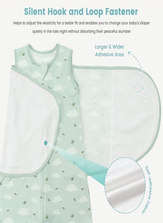 LILBESTIE Newborn Baby Swaddle Sleep Sack 100% Cotton 1.0 Tog Wearable Blanket for 0-3, 3-6, 6-12 Months Transition Swaddler Wrap 2 Way Zip Adjustable, Easy Diaper Change, Soft & Breathable Sleepsuit - Image 4