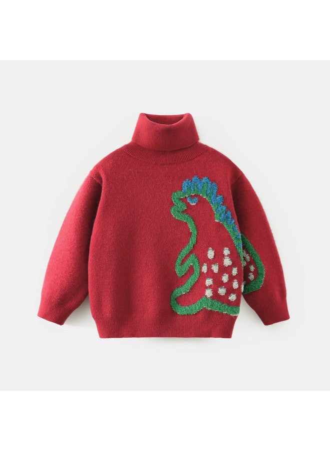 Men's, Women's, And Children's Sweaters High Neck Autumn Winter Thick Infant Toddler Big Kids Children's New Year Sweater Knitwear - Image 5