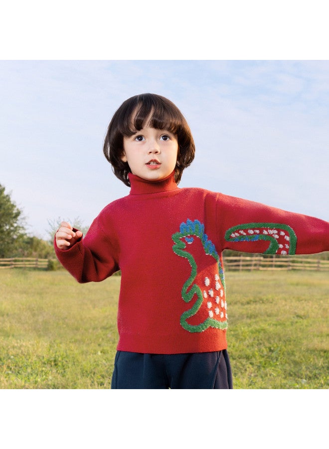 Men's, Women's, And Children's Sweaters High Neck Autumn Winter Thick Infant Toddler Big Kids Children's New Year Sweater Knitwear - Image 3