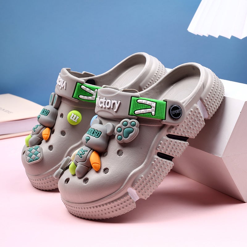 Little Bear Cartoon Slippers For Kidsren In Summer, Breathable Toe-Toe Sandals For Boys And Girls, Dual-Purpose Beach Sandals For Men - Image 2