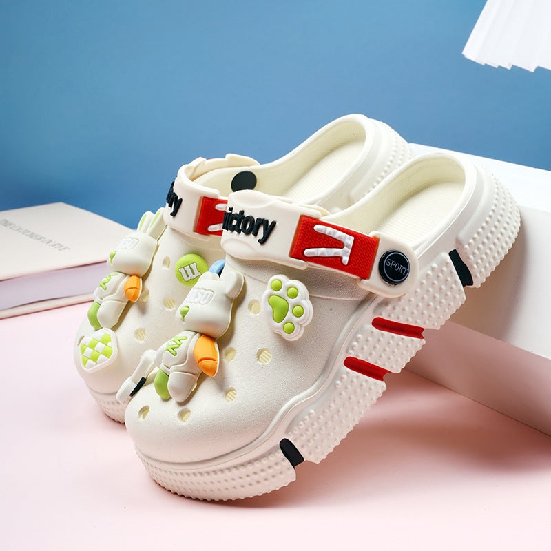 Little Bear Cartoon Slippers For Kidsren In Summer, Breathable Toe-Toe Sandals For Boys And Girls, Dual-Purpose Beach Sandals For Men - Image 4