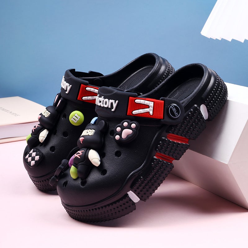 Little Bear Cartoon Slippers For Kidsren In Summer, Breathable Toe-Toe Sandals For Boys And Girls, Dual-Purpose Beach Sandals For Men - Image 3