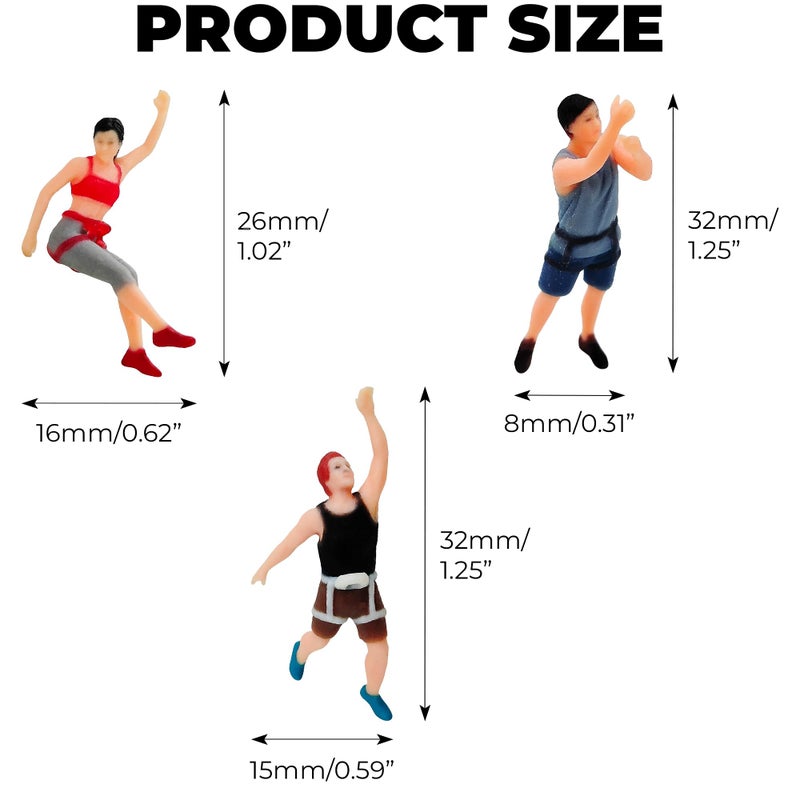 KH866 3Pcs 1:64 Miniature Scene Figurines â€“ Rock Climbing Figures for Dioramas Photography Props Sports Theme Decoration Models for Adults - Image 2