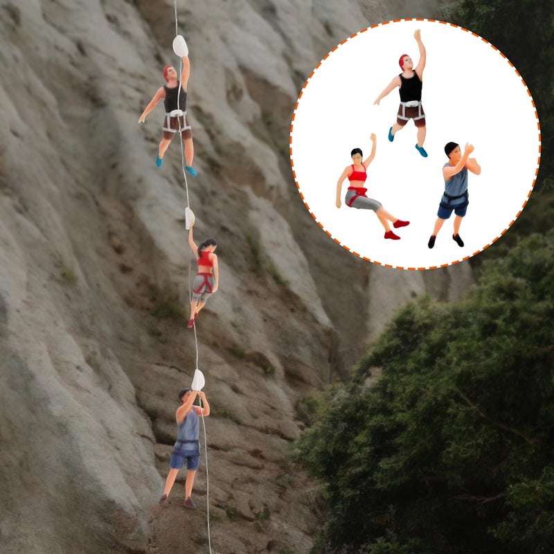 KH866 3Pcs 1:64 Miniature Scene Figurines â€“ Rock Climbing Figures for Dioramas Photography Props Sports Theme Decoration Models for Adults - Image 4