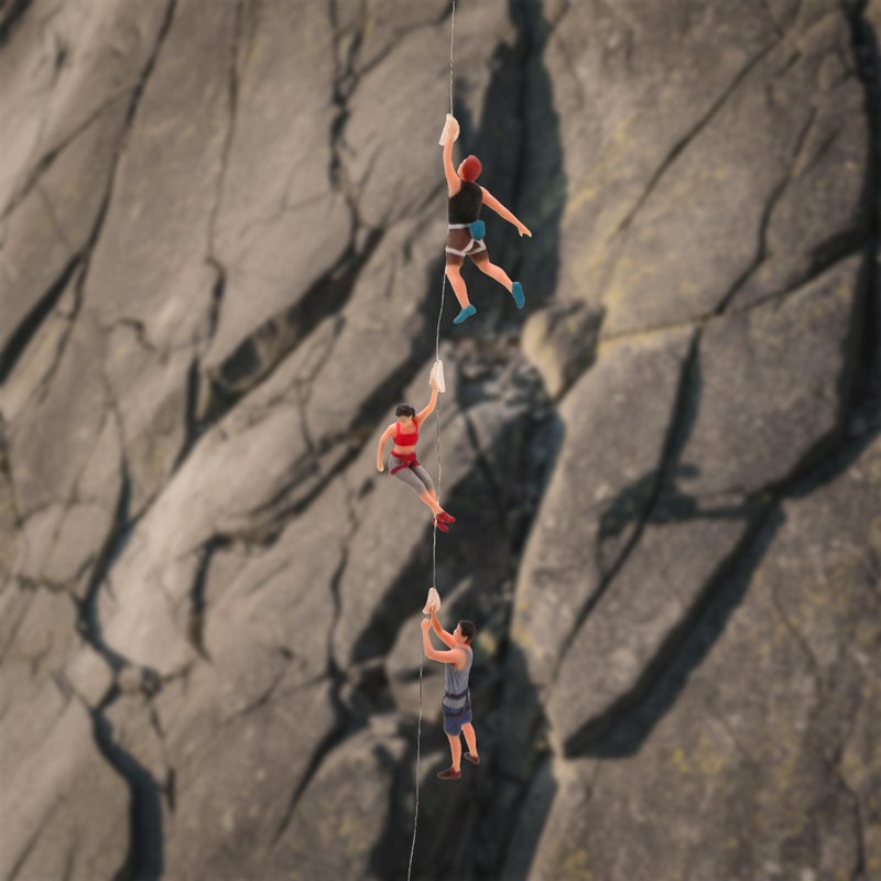 KH866 3Pcs 1:64 Miniature Scene Figurines â€“ Rock Climbing Figures for Dioramas Photography Props Sports Theme Decoration Models for Adults - Image 5