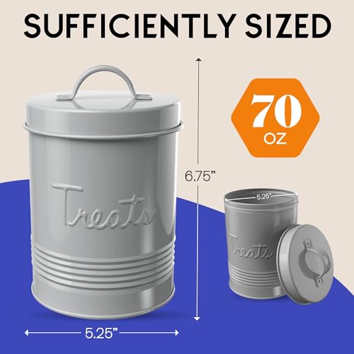 Amici Home Retro Treats Gray Canister, Grey-72, Large/72 oz, White - Image 5