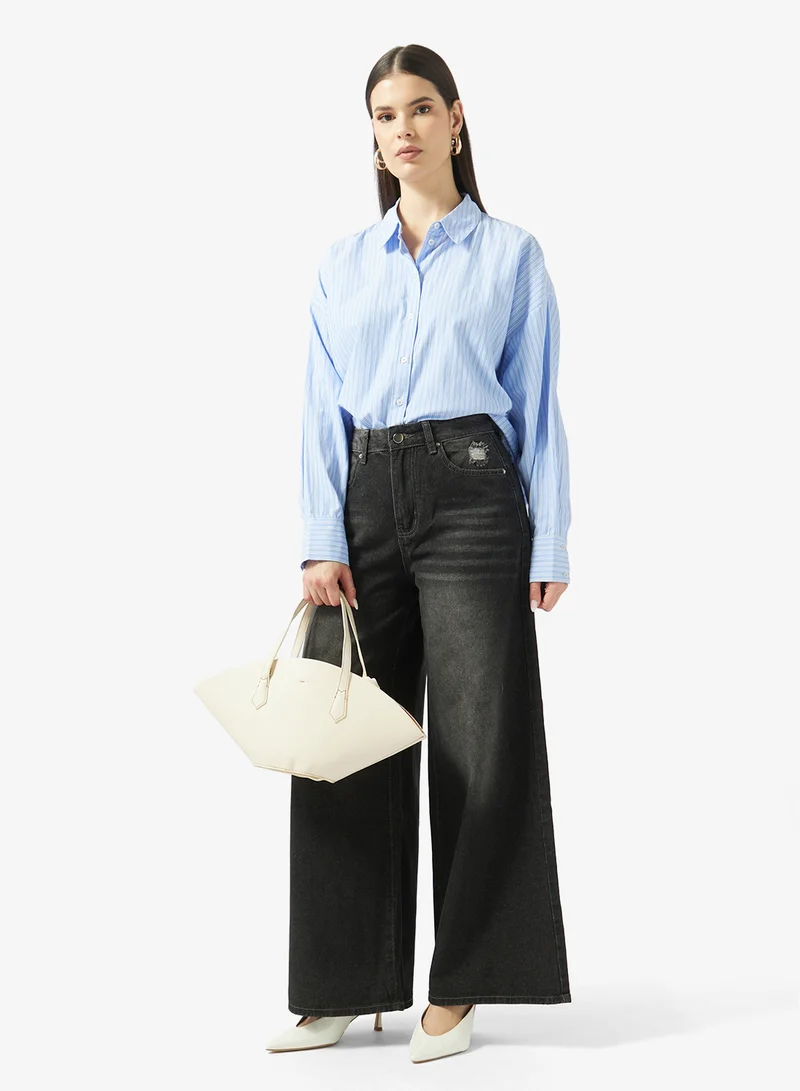 جينجر High Rise Straight Fit Jeans