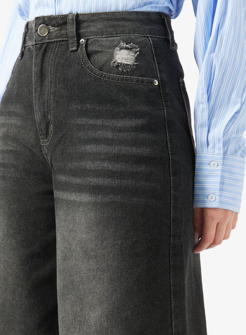 Ginger  High Rise Straight Fit Jeans for Women | Best Price UAE