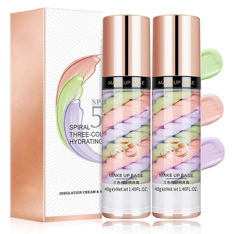 Skynest سكينست 2 قطع برايمر المسام، سيروم تصحيح اللون للوجه، قاعدة مكياج الوجه، كريم عزل، مسام غير مرئية، تحكم في الزيت، جوهر مرطب مضيء، خافي عيوب أساس - Image 1