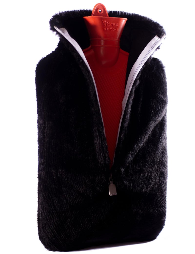 Peterpan Rubber Hot Water Bottle with Cover, Size: XXX-Large, Hot Water Bottles for Pain Relief, BPA & PVC Free, 100 Fl Oz Capacity, White Zipper - Image 1