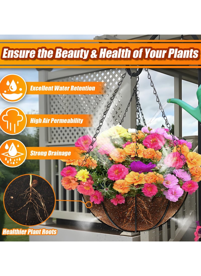 SYOSI Coco Liners for Planters, 4 Pack 10 Inch Round Hanging Basket Liners, Coconut Fiber Liners Thick Coconut for Planters Flowers Garden, For Hanging Basket Flowers/Vegetables,  Planter In/Outdoors  - Image 3