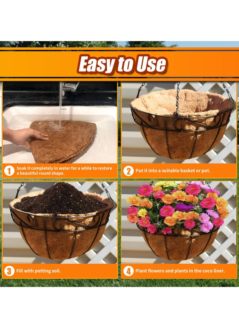 SYOSI Coco Liners for Planters, 4 Pack 10 Inch Round Hanging Basket Liners, Coconut Fiber Liners Thick Coconut for Planters Flowers Garden, For Hanging Basket Flowers/Vegetables,  Planter In/Outdoors  - Image 5