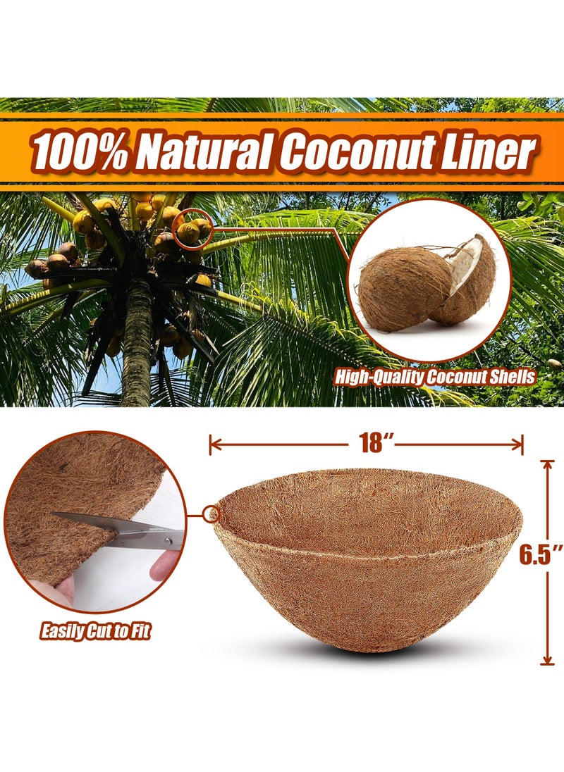 SYOSI Coco Liners for Planters, 4 Pack 10 Inch Round Hanging Basket Liners, Coconut Fiber Liners Thick Coconut for Planters Flowers Garden, For Hanging Basket Flowers/Vegetables,  Planter In/Outdoors  - Image 2