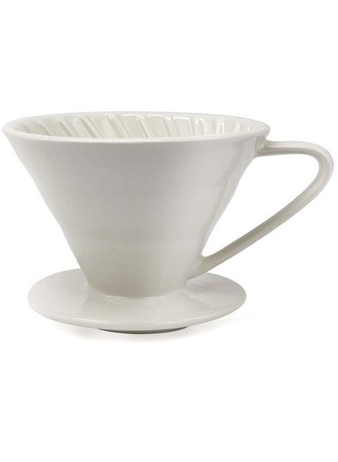 V60 Ceramic White Dripper 1-2 Cup Made of High Fired Ceramic Material Pour Over Coffee Maker Slow Brewing Home Office Cafe Strong Flavour Brewer Red Size 01