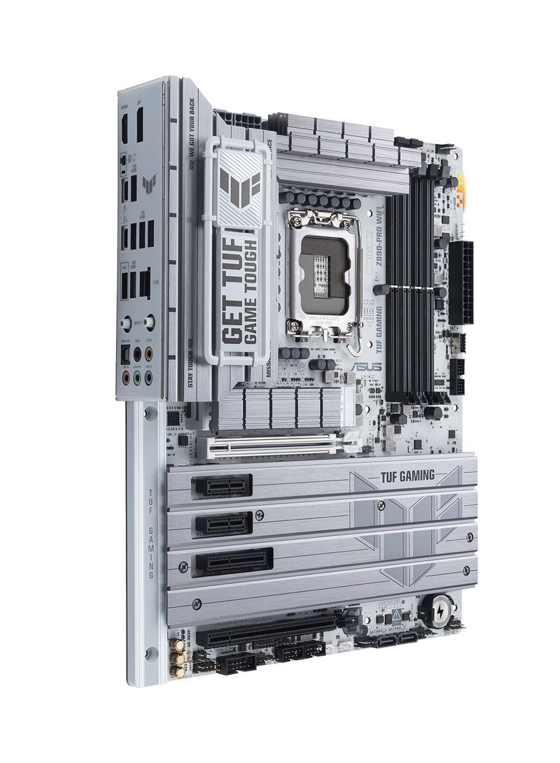 ASUS TUF GAMING Z890-PRO Wi-Fi ATX Motherboard, Intel Z890 Chipset, LGA1851 Socket, 4*DIMM DDR5 192GB Max Memory, 4*M.2, 1*PCIe 5.0*16, 1*2.5Gb Ethernet & Wi-Fi 7, Bluetooth v5.4, 1*HDMI, 1*DP, 2*Intel Thunderbolt 4 port (USB Type-C), AI Solutions, AI PC-Ready | 90MB1IR0-M0EAY0 White - Image 2