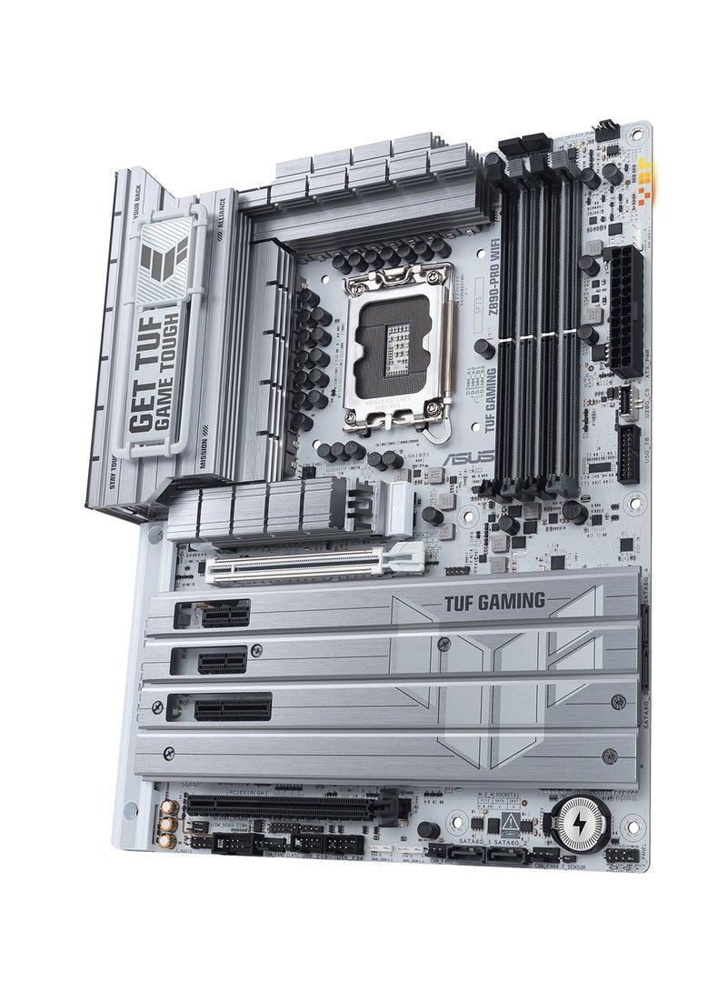 ASUS TUF GAMING Z890-PRO Wi-Fi ATX Motherboard, Intel Z890 Chipset, LGA1851 Socket, 4*DIMM DDR5 192GB Max Memory, 4*M.2, 1*PCIe 5.0*16, 1*2.5Gb Ethernet & Wi-Fi 7, Bluetooth v5.4, 1*HDMI, 1*DP, 2*Intel Thunderbolt 4 port (USB Type-C), AI Solutions, AI PC-Ready | 90MB1IR0-M0EAY0 White - Image 3