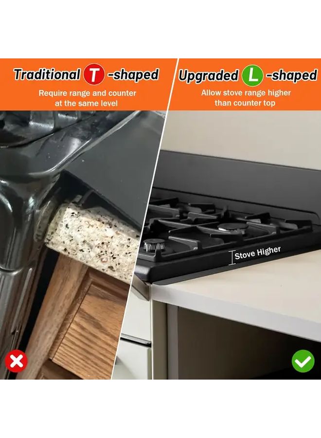 1pc Black Stove Gap Cover Retractable 13 8 To 27 5 Inch Heat Resistant Range Trim - Image 4