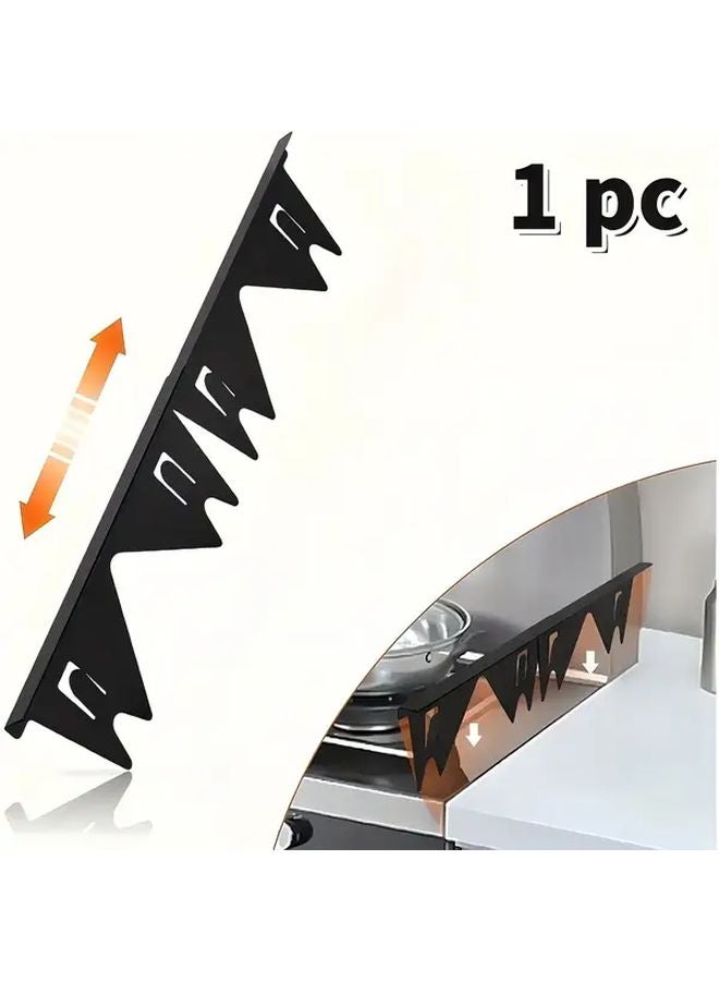 1pc Black Stove Gap Cover Retractable 13 8 To 27 5 Inch Heat Resistant Range Trim - Image 1