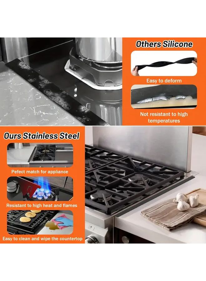 1pc Black Stove Gap Cover Retractable 13 8 To 27 5 Inch Heat Resistant Range Trim - Image 5