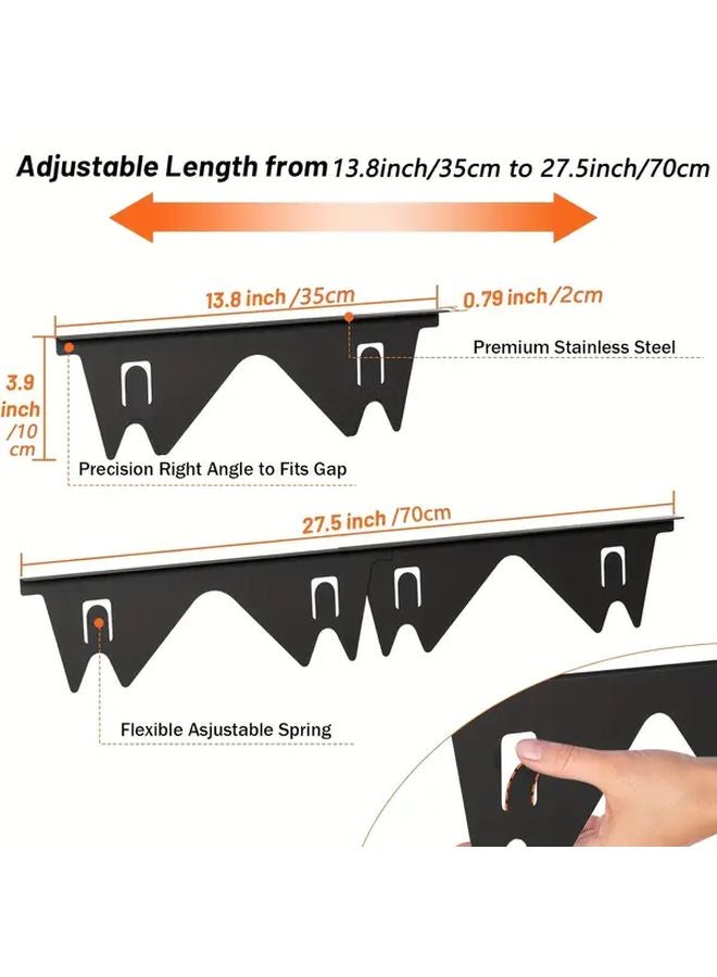 1pc Black Stove Gap Cover Retractable 13 8 To 27 5 Inch Heat Resistant Range Trim - Image 3
