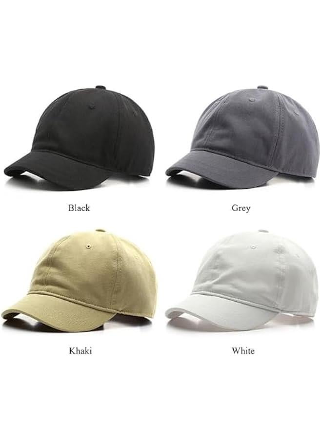 Short Brim Unconstructed Soft Cotton Plain Baseball Cap Adjustable Washed Low Profile Dad Hat for Men Women - Image 2