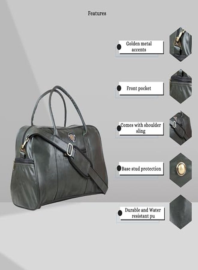 Ligo PU Duffle Bag | Duffel Bag for Travel | Duffel Luggage Bag for Travel 33 Liter | Travel Bag | Green - Image 4