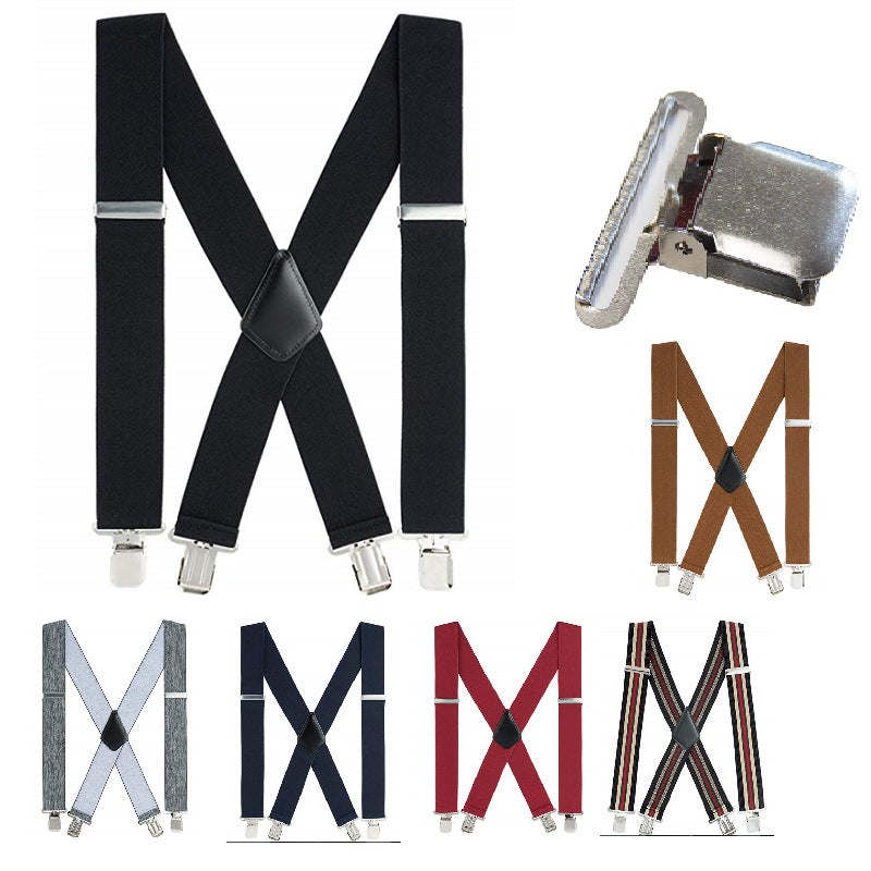 Cross Mirror E-Commerce Men'S Strap Clip Widened 5.0Cm Suspenders Adult Men'S Work Strap Clip Men'S Strap - Image 1