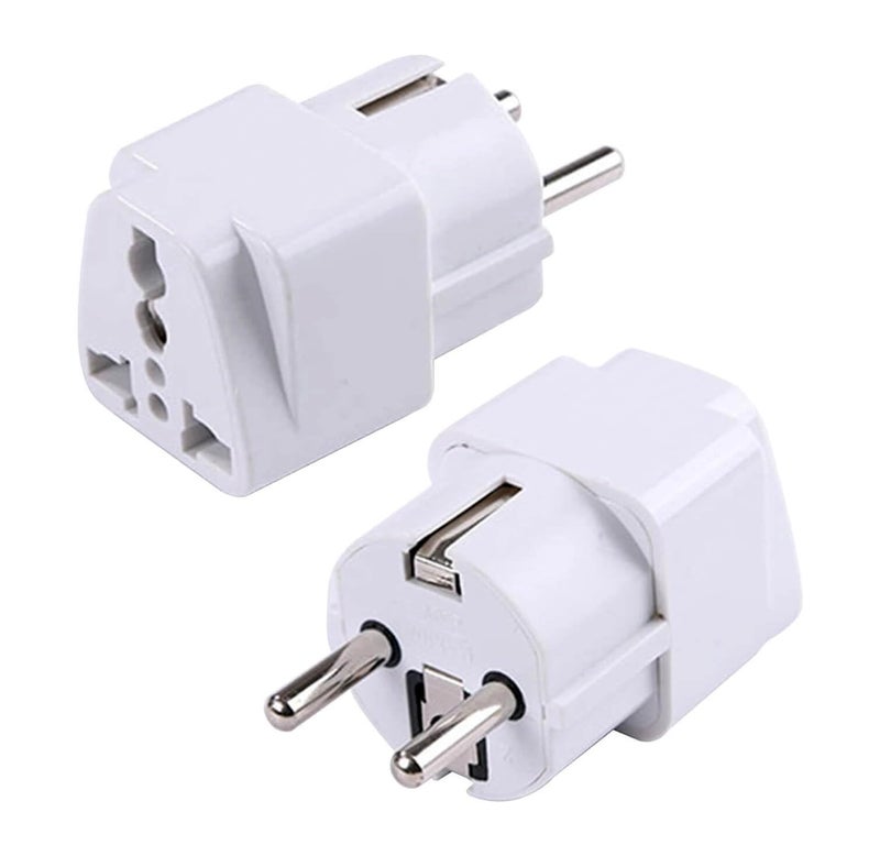 MANGO 3Pack Universal EU Plug Adapter  UK US AU to European Power Converter  Type EF 2Pin Travel Charger for Germany France Spain Italy UAE Russia  Compact  Reliable 250V Travel Power Adapter
