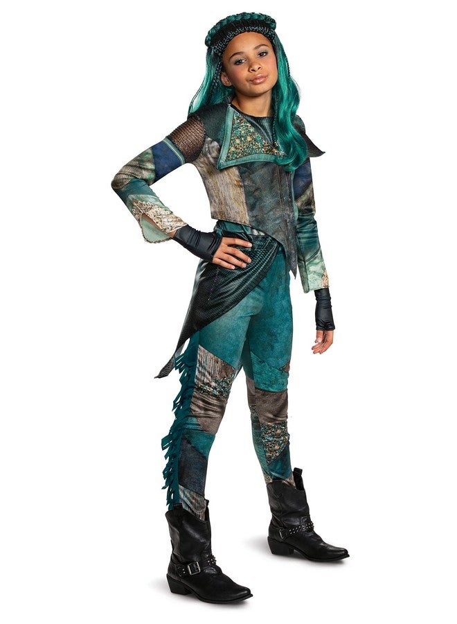 Disguise Disney Uma Descendants 3 Deluxe Girls' Costume Teal, Large (10-12) - Image 1