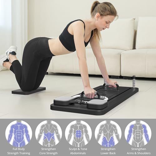 JANUA Pilates Board - Pilates Reformer Set, Multi-Purpose Foldable Pilates Reformer Board for Home, 5 in 1 Pilates Sliding Board (Black Set) - Image 3