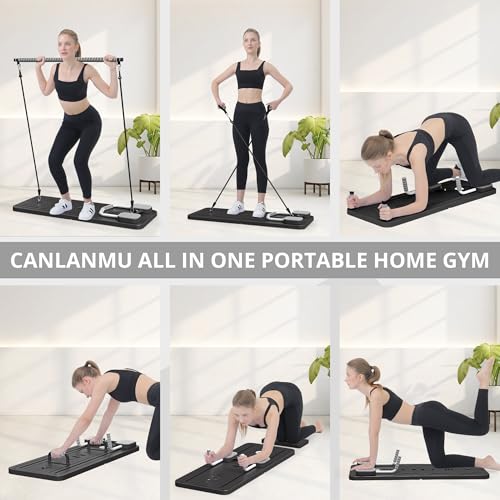 JANUA Pilates Board - Pilates Reformer Set, Multi-Purpose Foldable Pilates Reformer Board for Home, 5 in 1 Pilates Sliding Board (Black Set) - Image 4