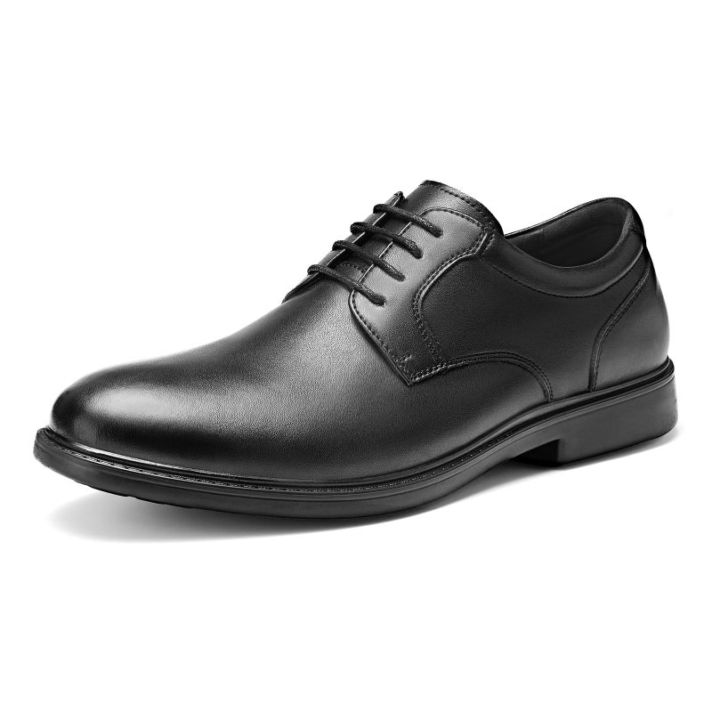 HEEZ Mens Dress Shoes Black, Split Leather Oxford Shoes for Men Nonslip, Comfortable Work Shoes for Formal Business - Image 1