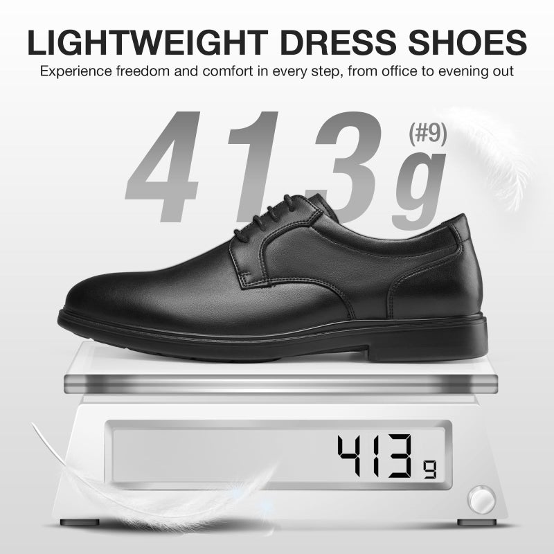 HEEZ Mens Dress Shoes Black, Split Leather Oxford Shoes for Men Nonslip, Comfortable Work Shoes for Formal Business - Image 5