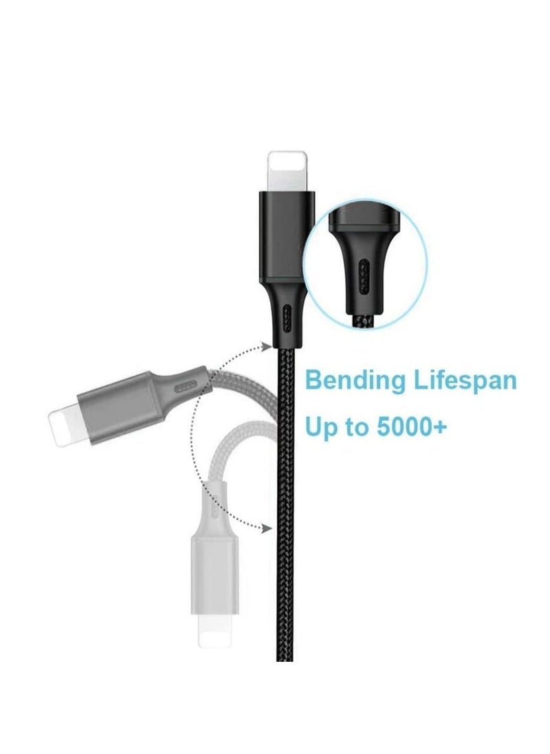 Gravity Nylon 3 in 1 fast Charging Cable for Type-C, Micro and iPhone Pins,Smart Charge 3 Port Data Charging Cable,power line(3 in 1 cable) - Image 3
