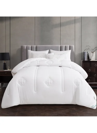 Donetella Bedding Comforter Set, King Size Fits 200x200 cm - 6-Pcs Digital Print Quilted Bed Set, Microfiber Fabric - 1 Comforter, 1 Fitted Sheet, 2 Pillow Shams, 2 Pillowcases