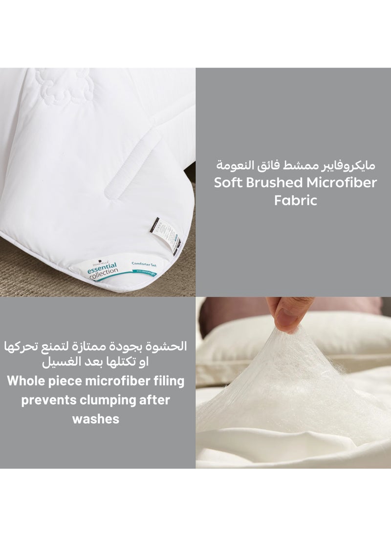دوناتيلا طقم مفرش ريجنت 6 قطع مقاس مزدوج 240 × 260 سم بحشوة ثابتة أبيض  - Image 5