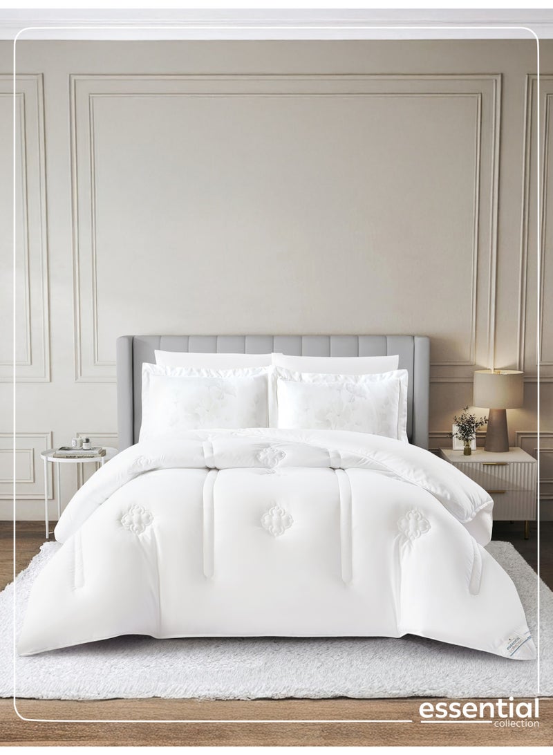 دوناتيلا طقم مفرش ريجنت 6 قطع مقاس مزدوج 200 × 200 سم بحشوة ثابتة أبيض - Image 1