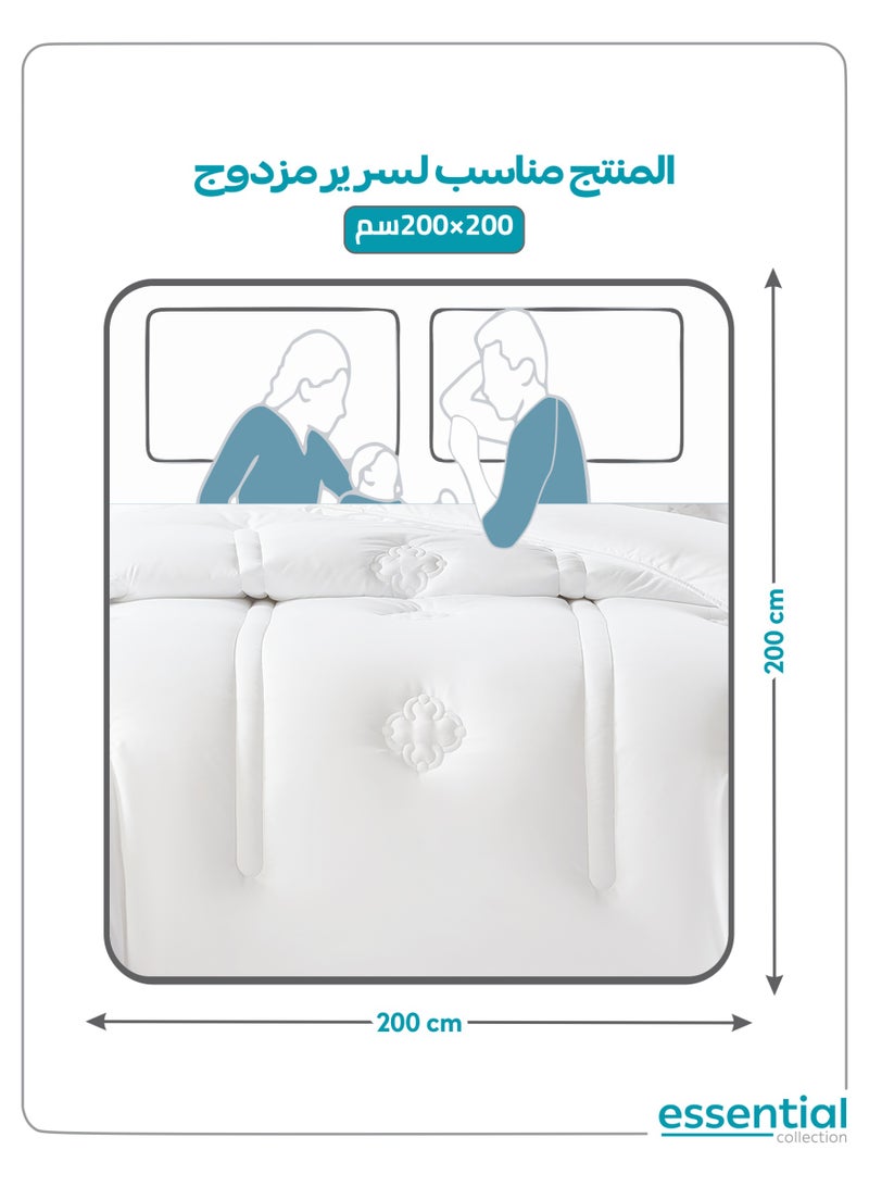 دوناتيلا طقم مفرش ريجنت 6 قطع مقاس مزدوج 200 × 200 سم بحشوة ثابتة أبيض - Image 3