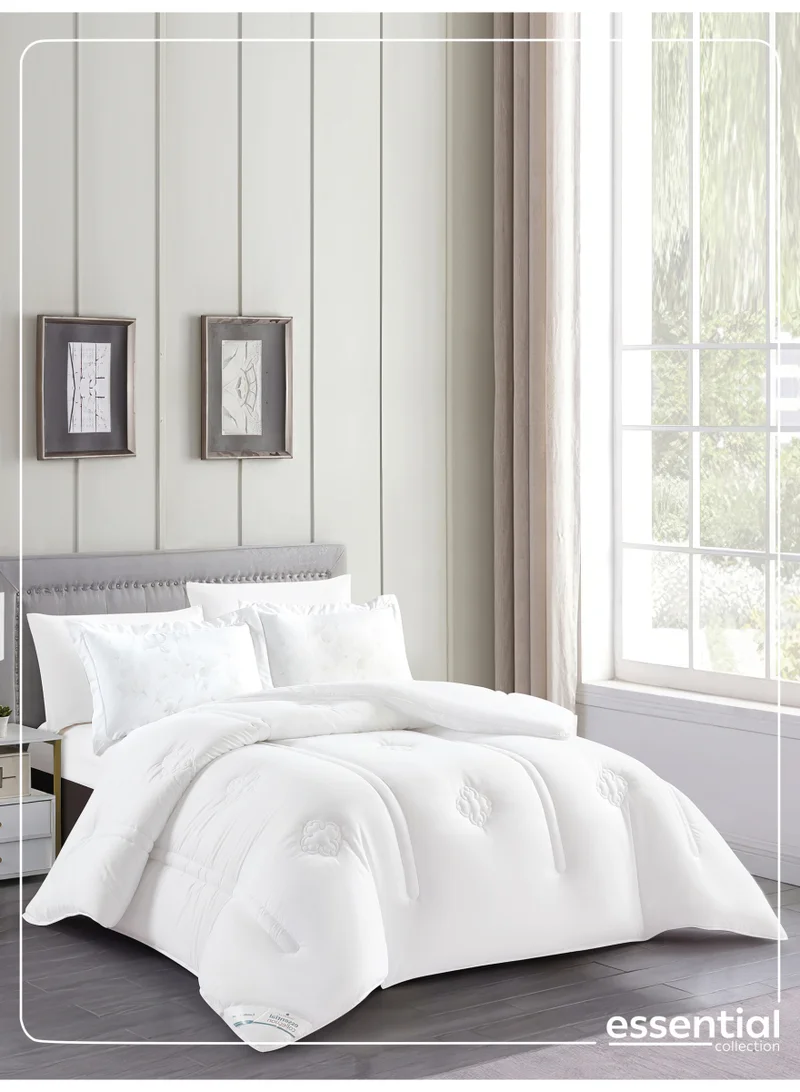 Donetella Bedding Comforter Set, King Size  240x260 cm - 6-Pcs Digital Print Quilted Bed Set, Microfiber Fabric - 1 Comforter, 1 Fitted Sheet, 2 Pillow Shams, 2 Pillowcases