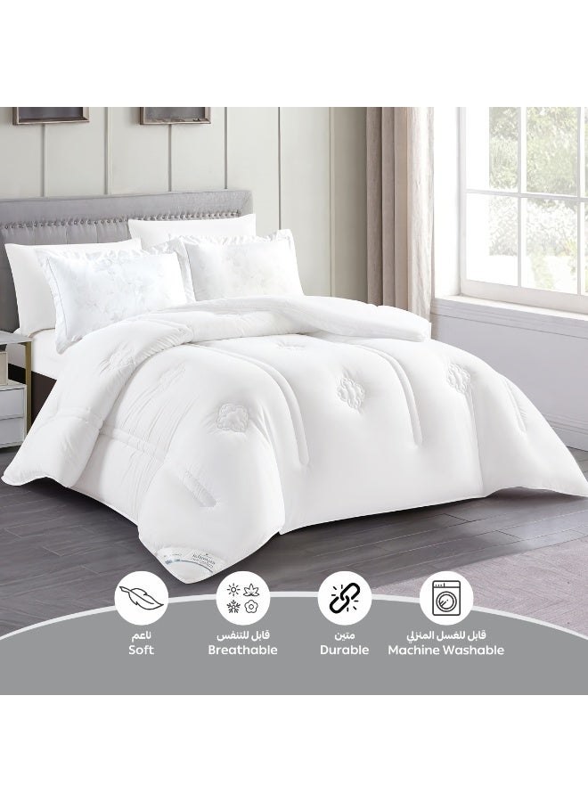 Donetella Bedding Comforter Set, King Size  240x260 cm - 6-Pcs Digital Print Quilted Bed Set, Microfiber Fabric - 1 Comforter, 1 Fitted Sheet, 2 Pillow Shams, 2 Pillowcases - Image 5