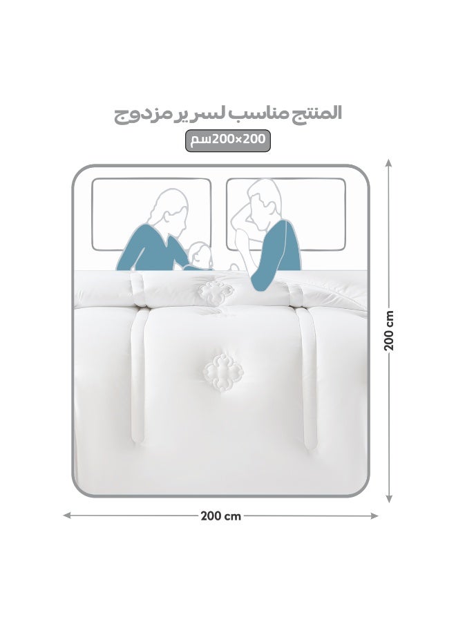 Donetella Bedding Comforter Set, King Size  240x260 cm - 6-Pcs Digital Print Quilted Bed Set, Microfiber Fabric - 1 Comforter, 1 Fitted Sheet, 2 Pillow Shams, 2 Pillowcases - Image 2