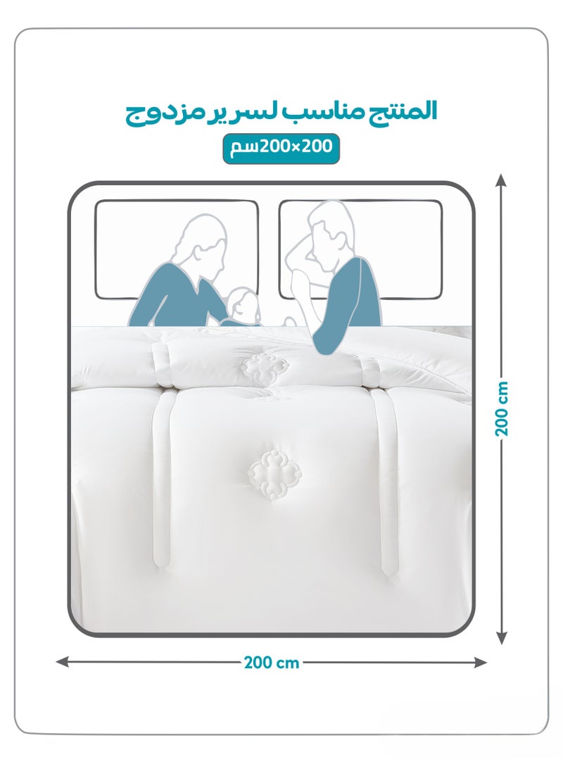 دوناتيلا طقم مفرش ريجنت 6 قطع مقاس مزدوج 200 × 200 سم بحشوة ثابتة أبيض - Image 2