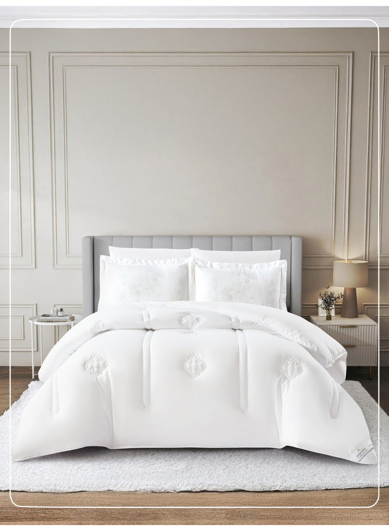 دوناتيلا طقم مفرش ريجنت 6 قطع مقاس مزدوج 200 × 200 سم بحشوة ثابتة أبيض - Image 1