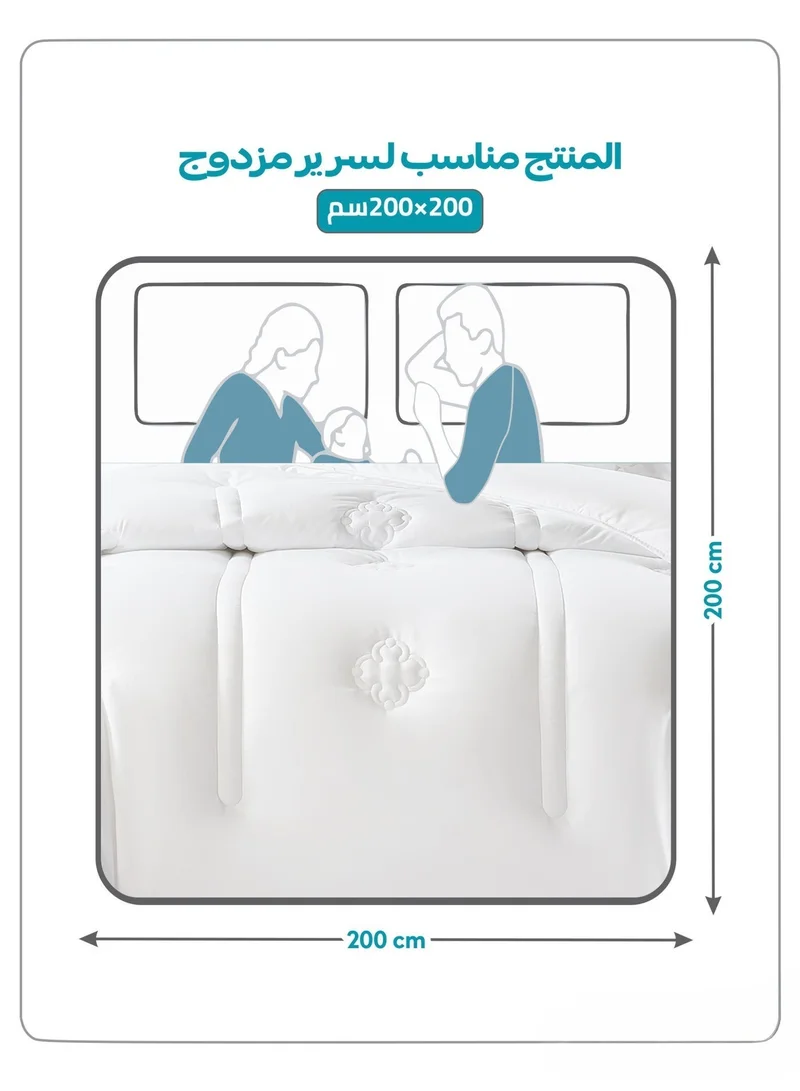 Donetella KING - 6Pcs (200x200) Bedding Comforter Set, King Size  240x260 cm - 6-Pcs Digital Print Quilted Bed Set, Microfiber Fabric - 1 Comforter, 1 Fitted Sheet, 2 Pillow Shams, 2 Pillowcases  | Best Price UAE