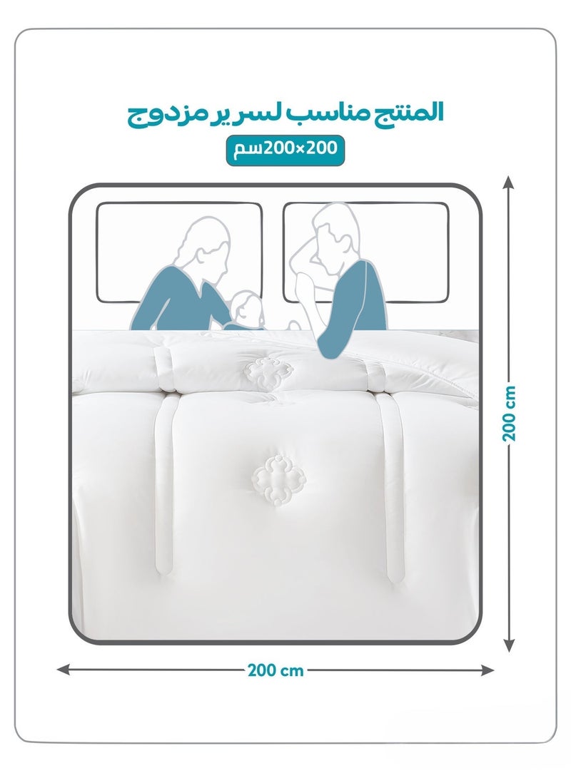 دوناتيلا طقم مفرش ريجنت 6 قطع مقاس مزدوج 200 × 200 سم بحشوة ثابتة أبيض - Image 2