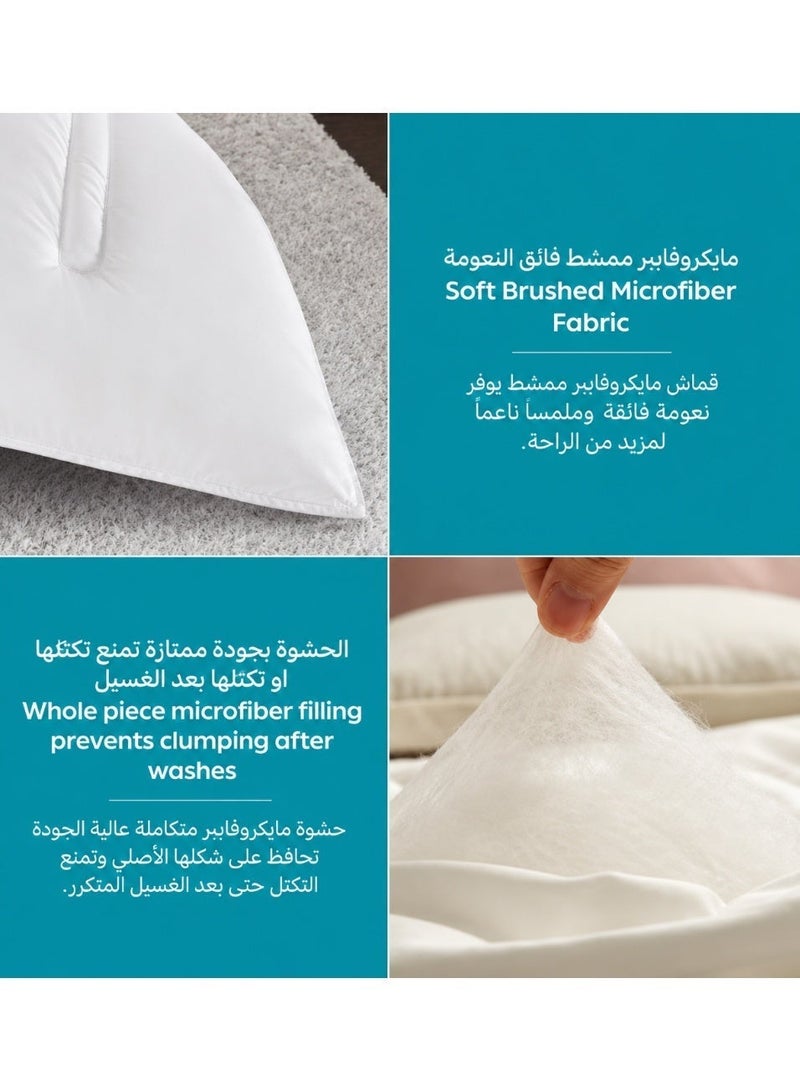 دوناتيلا طقم مفرش ريجنت 6 قطع مقاس مزدوج 200 × 200 سم بحشوة ثابتة أبيض - Image 4
